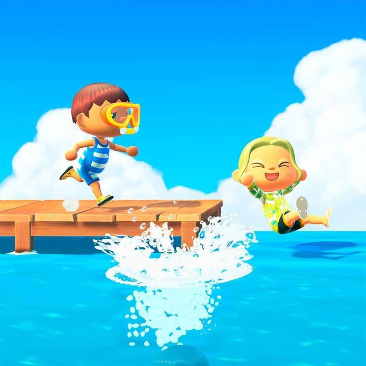 A screenshot of two characters in Animal Crossing