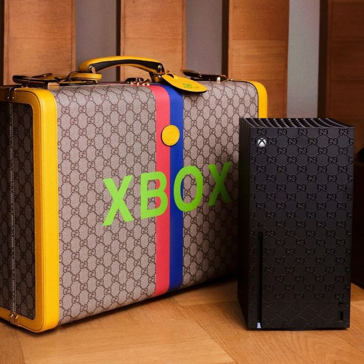 The Gucci Xbox Series X and hard carry case.