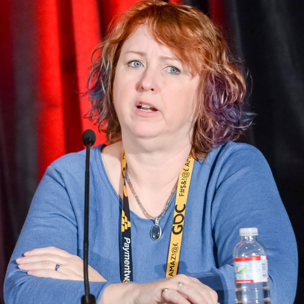 Female game designer Sheri Graner Ray at the 2015 Game Developers Conference.