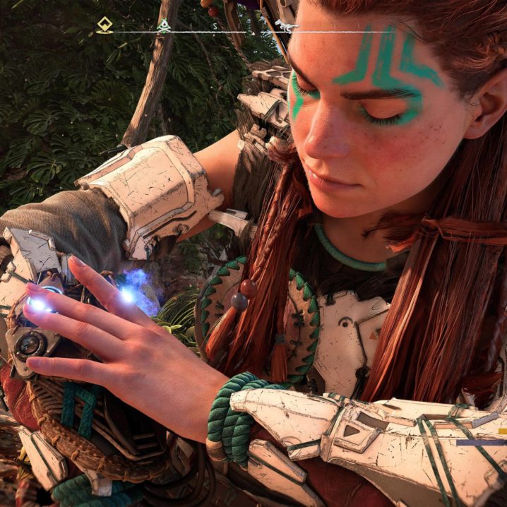 Aloy activating the Overshield Valor Surge skill in Horizon Forbidden West.
