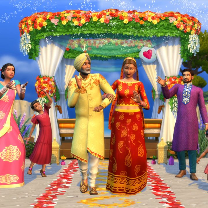 A screenshot from The Sims 4: My Wedding Stories game pack.