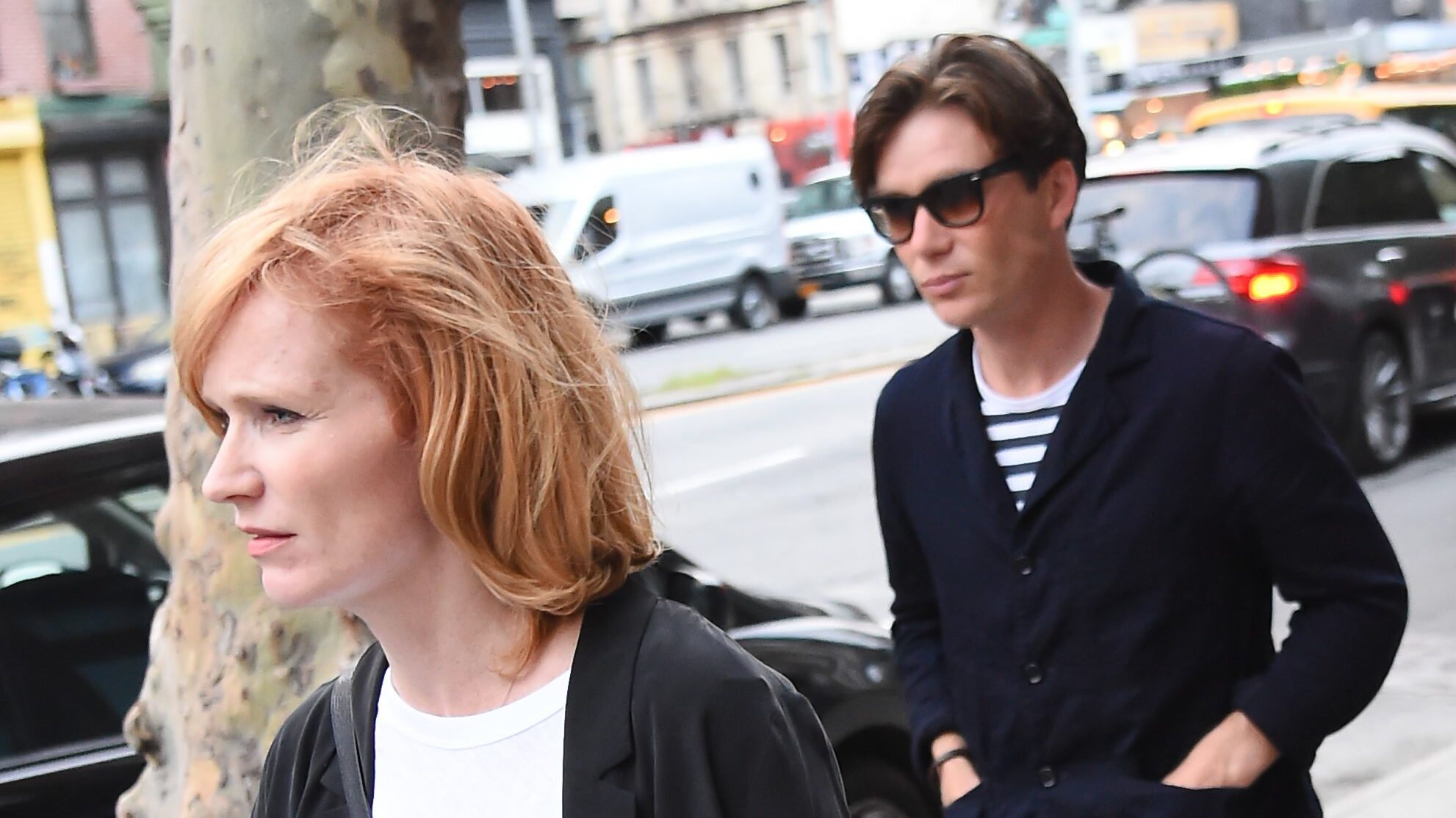Yvonne McGuinness and Cillian Murphy walking together 