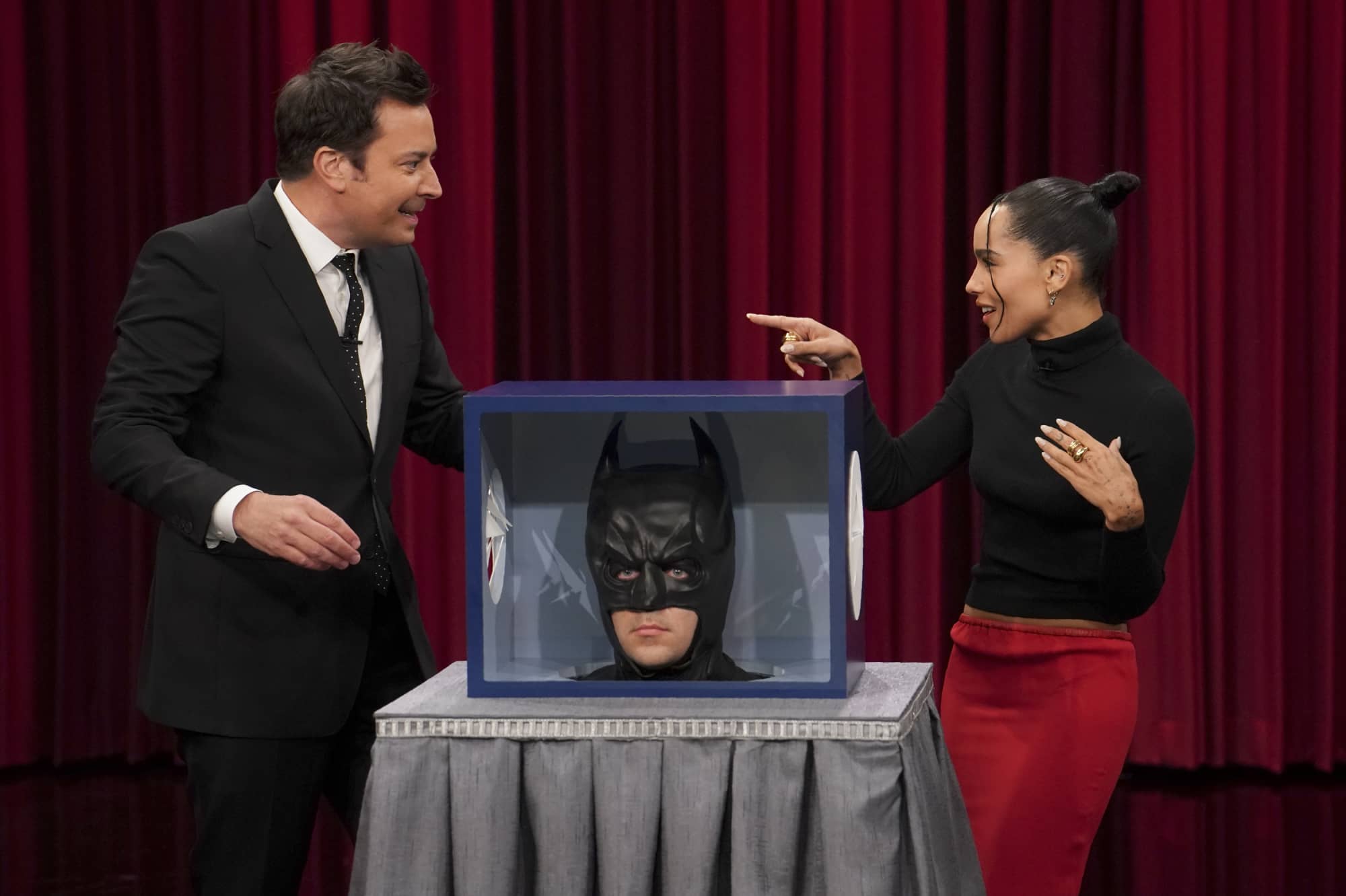 Zoe Kravitz promotes "The Batman" on "The Tonight Show"