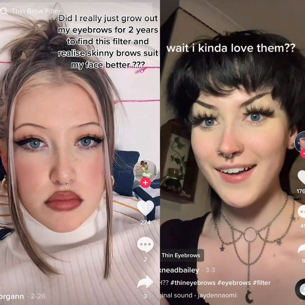 TikTok reacts to the skinny brow filter