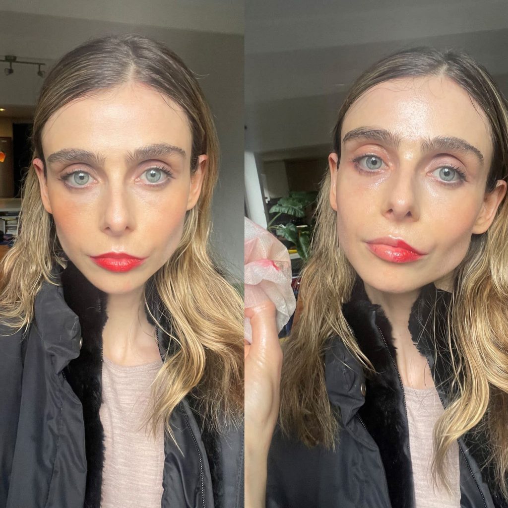 Ruby Feneley using Conserving Beauty's Dissolving Face Wipes  
