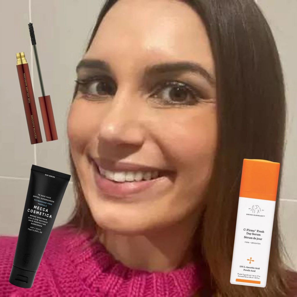 Valentina Todoroska votes Drunk Elephant C-Firma Serum, Kevyn Aucoin The Volume Mascara and Mecca To Save Face, SPF50+ Oxybenzone Free Formula in the Mecca Beauty Election.