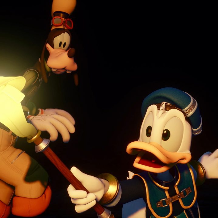 Donald and Goofy in the Kingdom Hearts 4 announcement trailer.