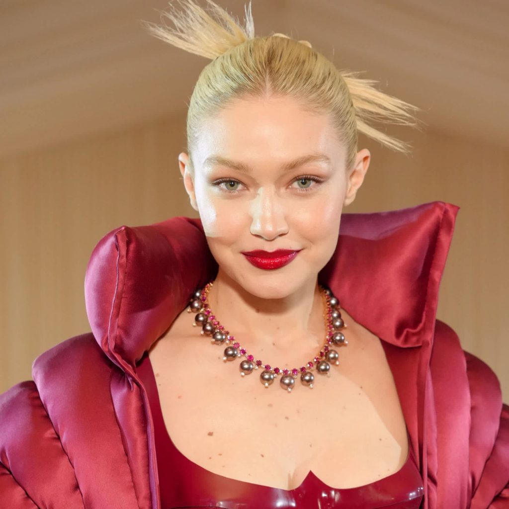 Gigi Hadid wearing Maybelline Beauty Products at the 2022 Met Gala