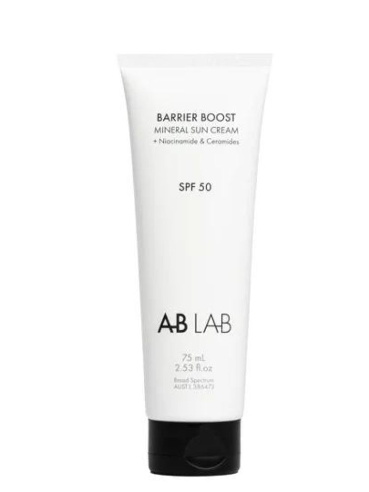 A fantastic mineral sunscreen: AB LAB, Barrier Boost Mineral Sunscreen, SPF50 ($40) 