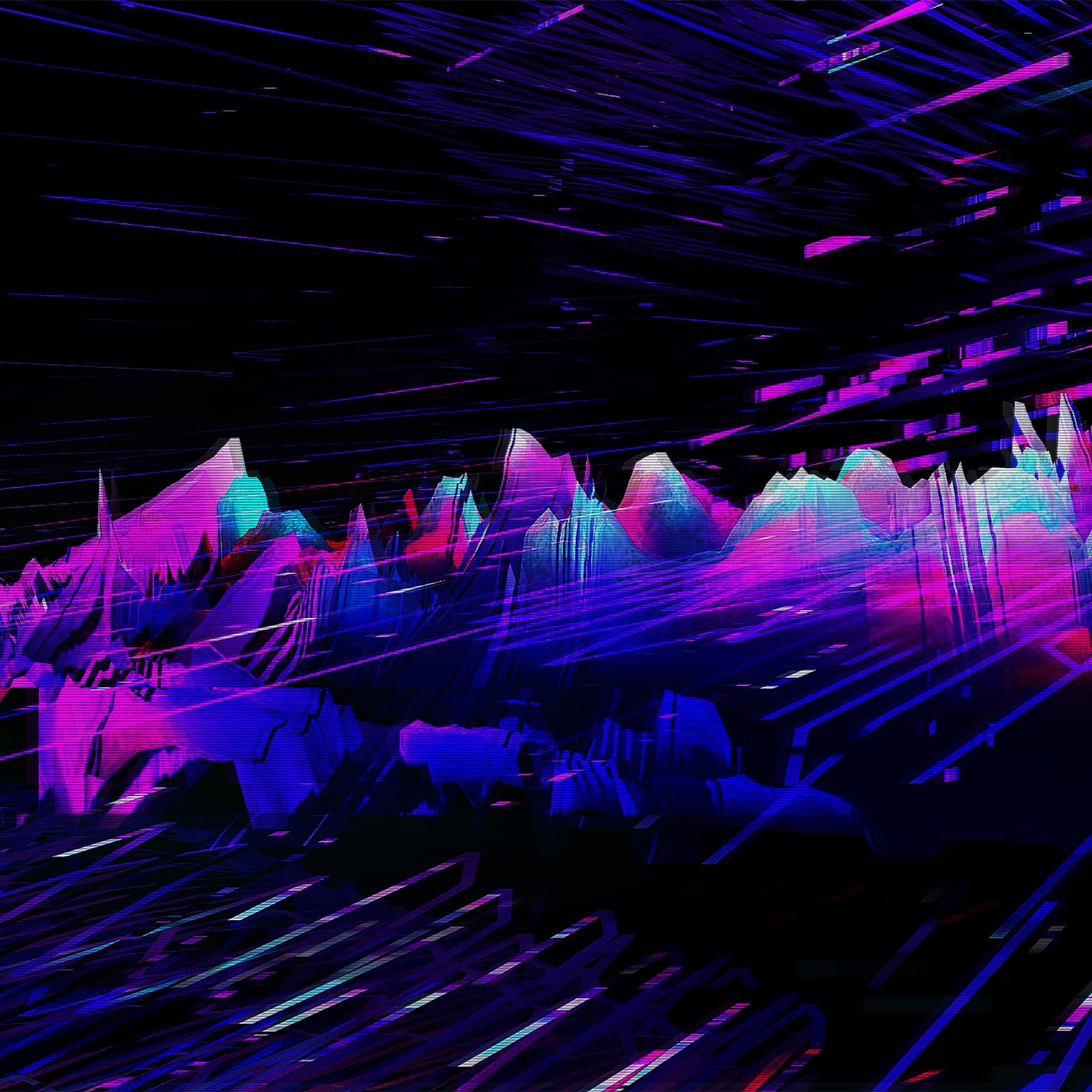 Futuristic, colourful sound waves against a black background.