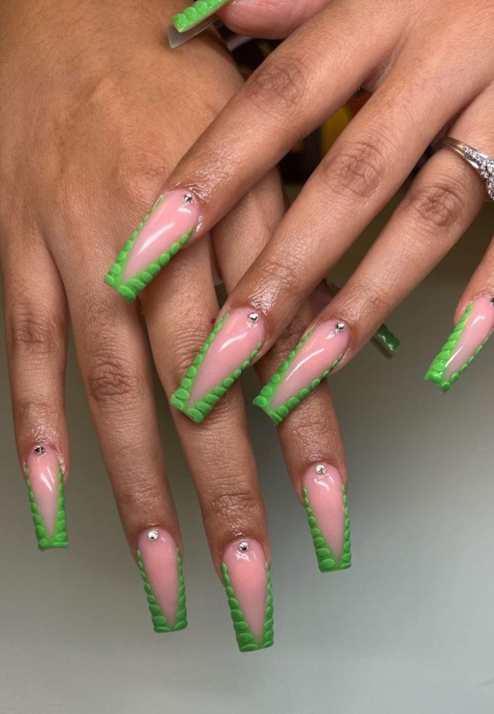 Crocodile nails, best celebrity nail trends of 2022 