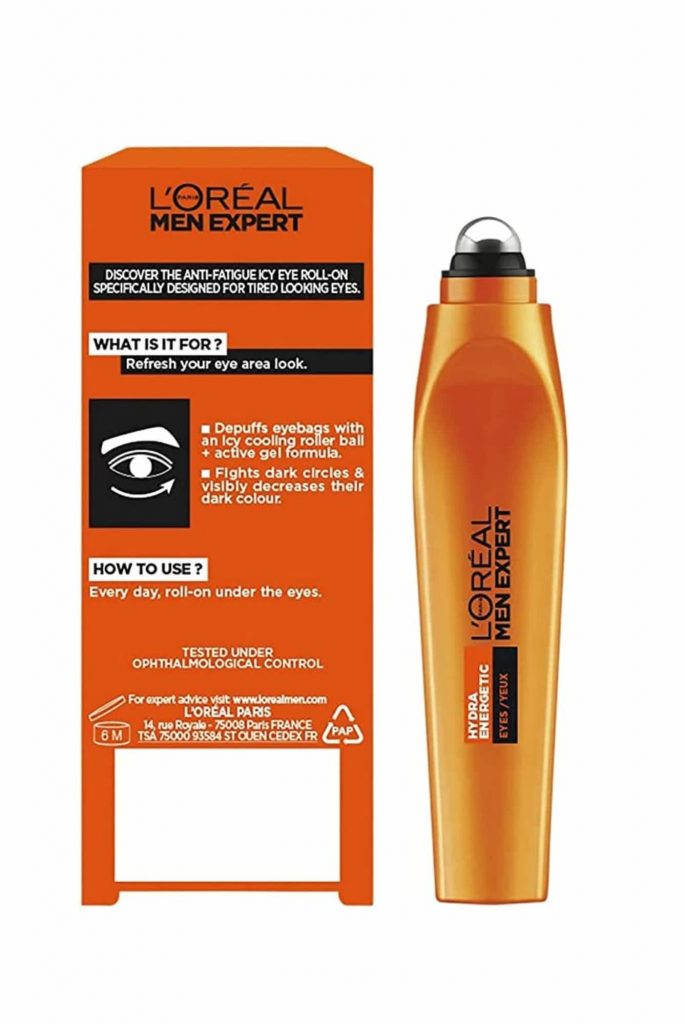 Best grooming products for men: L’Oréal Paris Men Expert, Hydra Energetic Cool Eye Roll-On