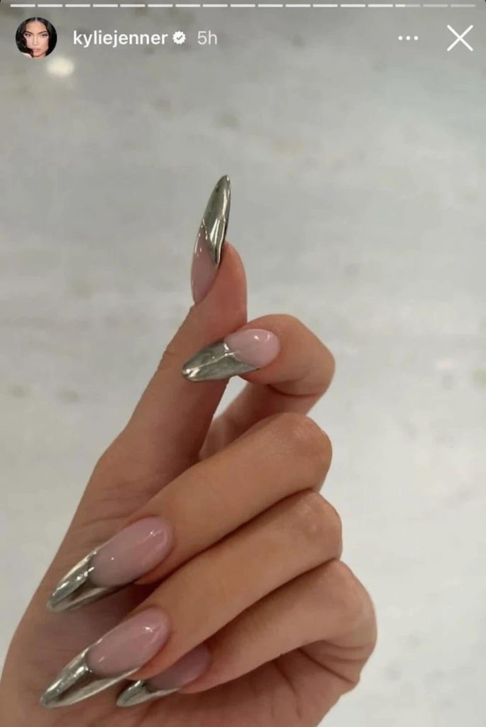 Chrome nail trend: Kylie Jenner chrome nails 2022