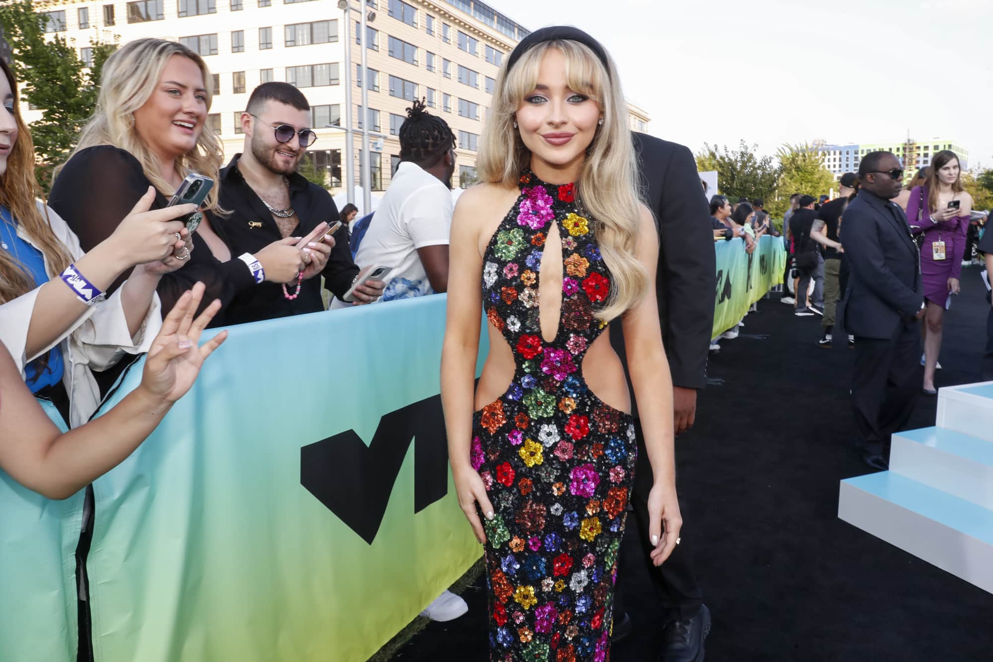 : Sabrina Carpenter attends the 2022 MTV VMAs at Prudential Center on August 28, 2022 in Newark, New Jersey. (Photo by Dia Dipasupil/Getty Images)