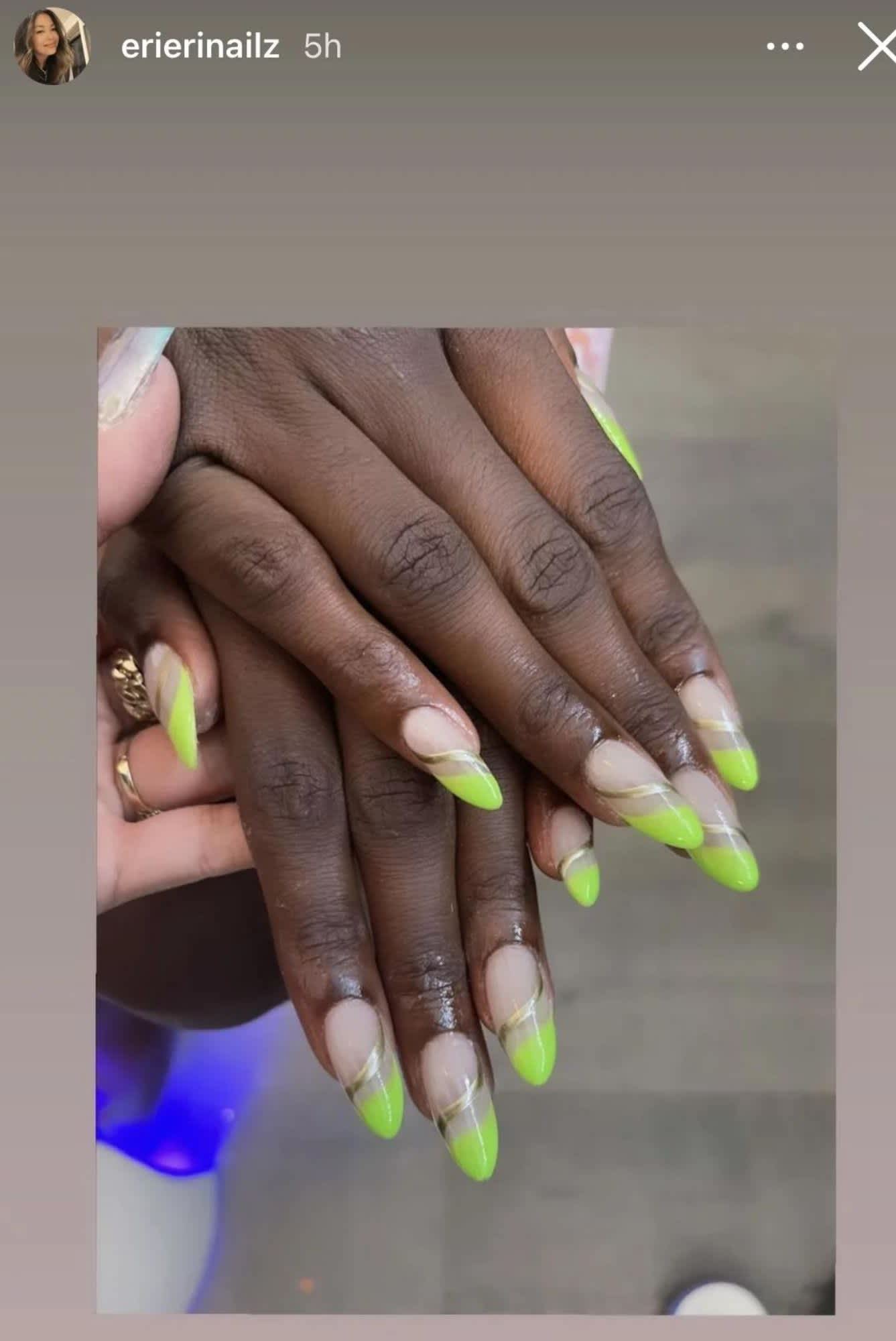 Issa Rae's Neon French Manicure