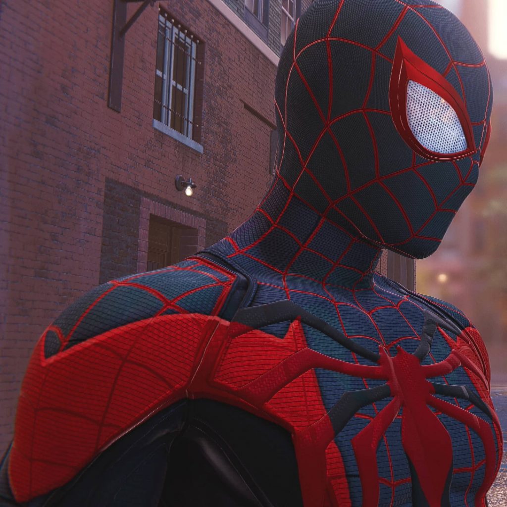 A screenshot of the Miles Morales Suit mod from Spider-Man Remastered for PC.