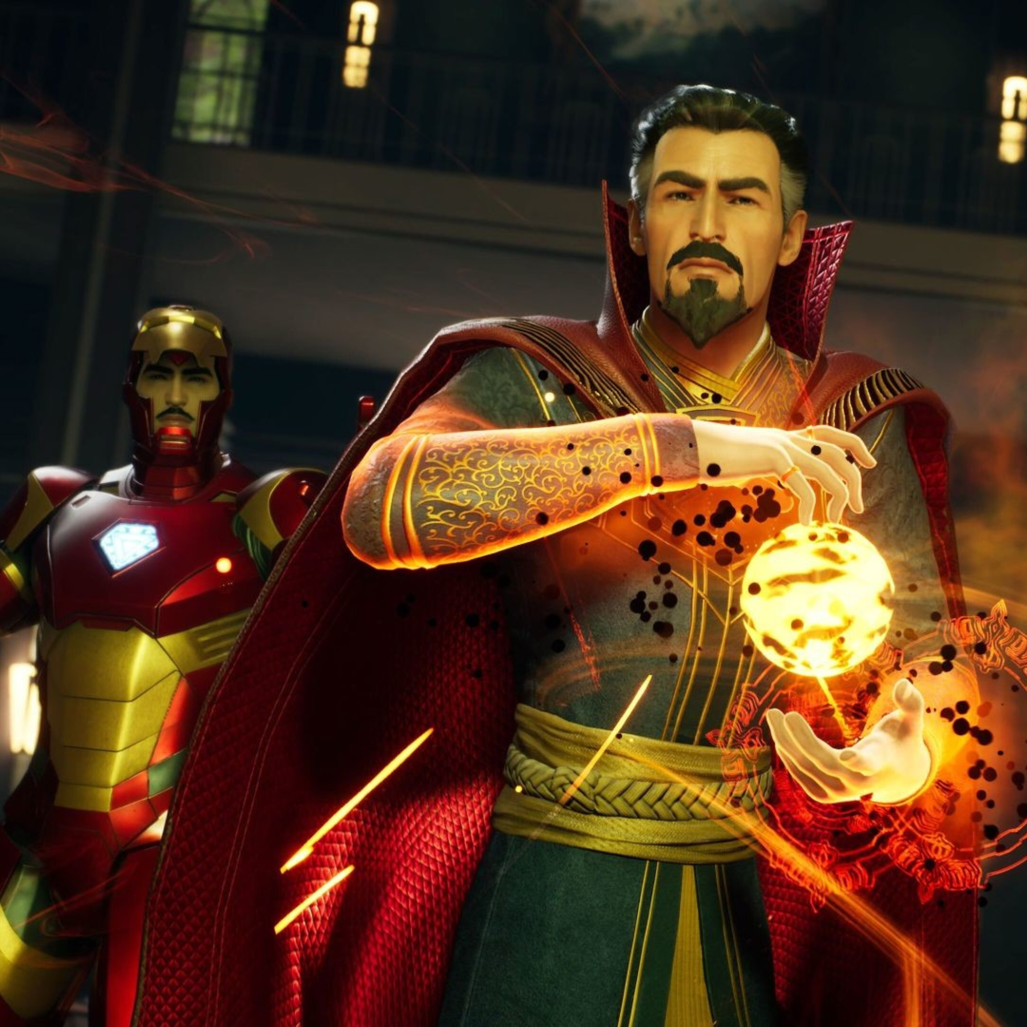 Iron Man and Doctor Strange in Marvel's Midnight Suns.
