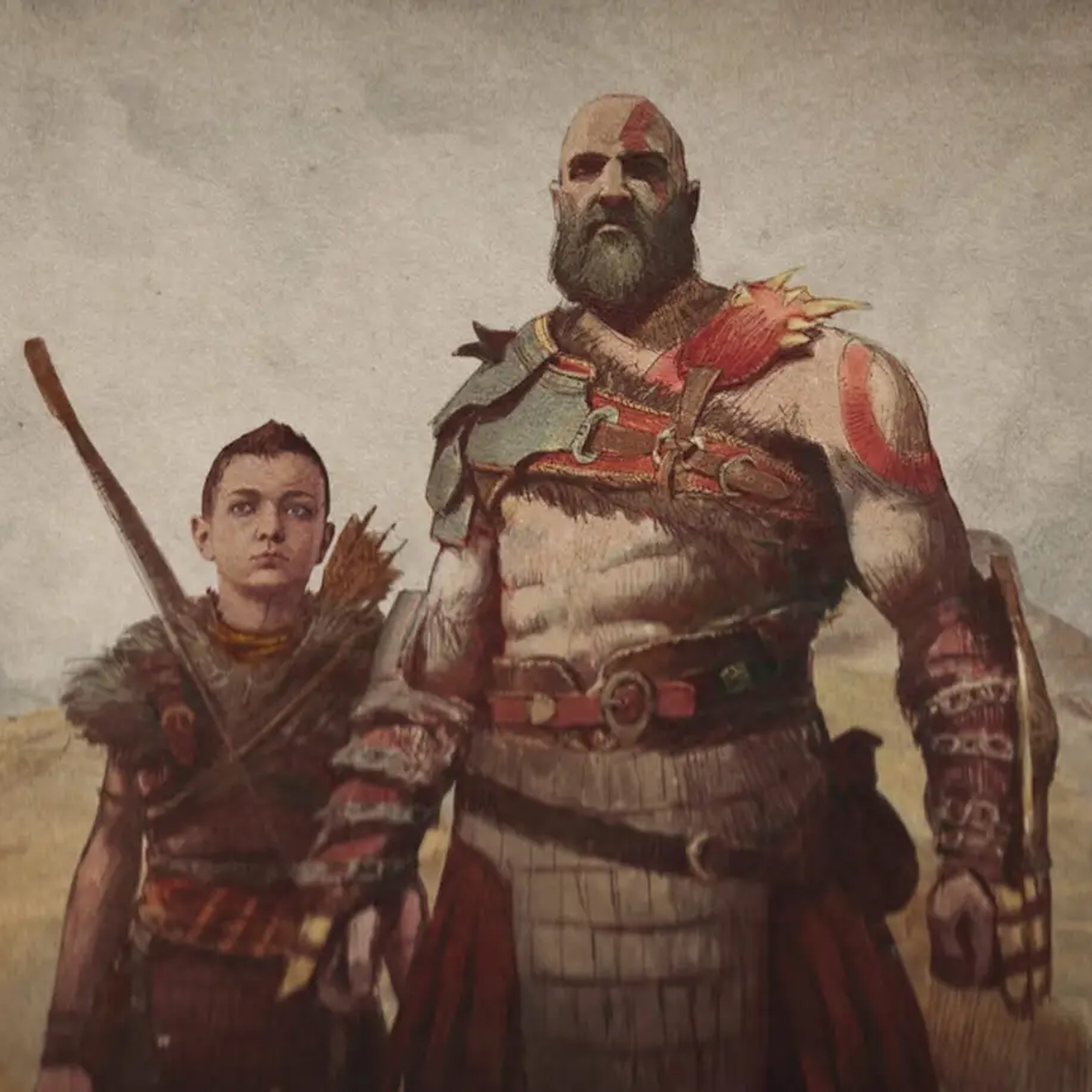 Kratos and Atreus in the God of War story recap video.