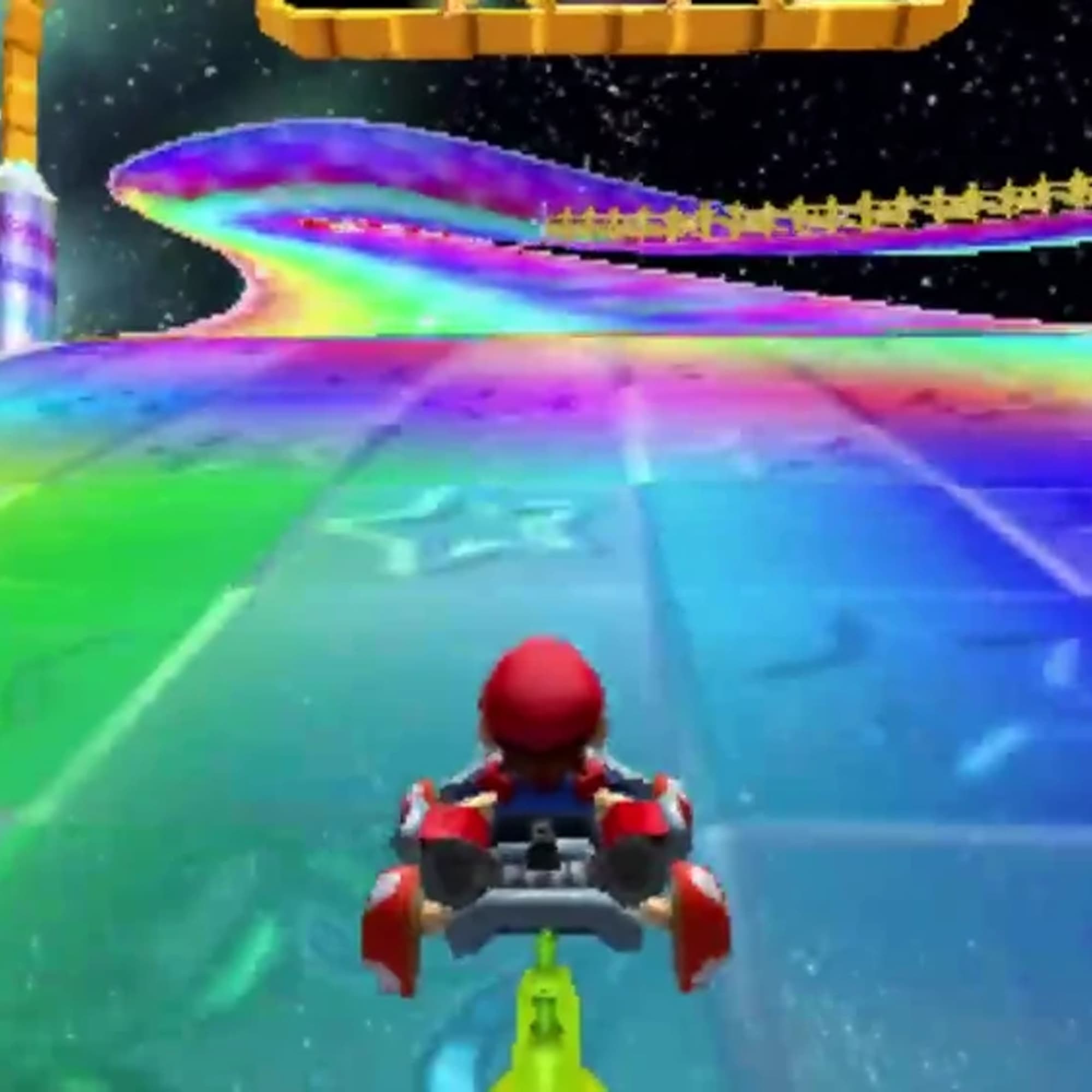 3DS Rainbow Road track from Mario Kart 7.
