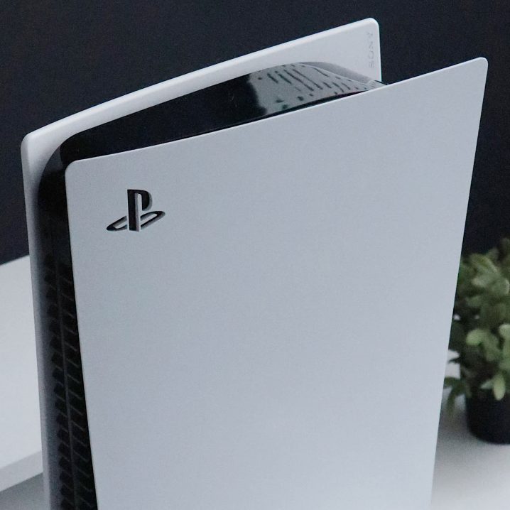 Close up of the PS5.