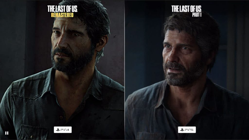 Graphics comparison of Joel in The Last of Us Remastered and The Last of Us Part 1.
