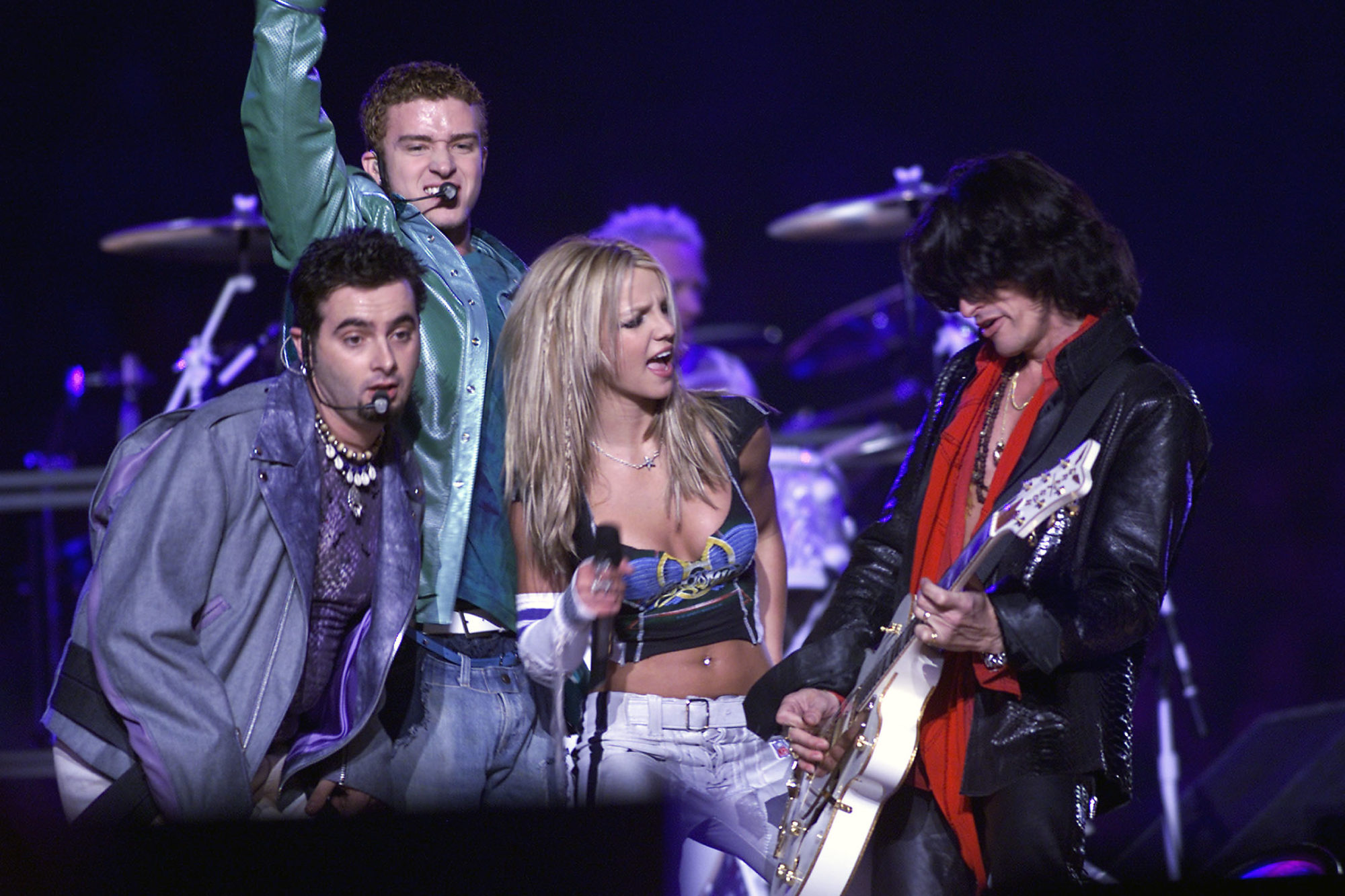 Britney Spears, *NSYNC, Mary J. Blige, Nelly and Aerosmith Perform at the Super Bowl in 2001