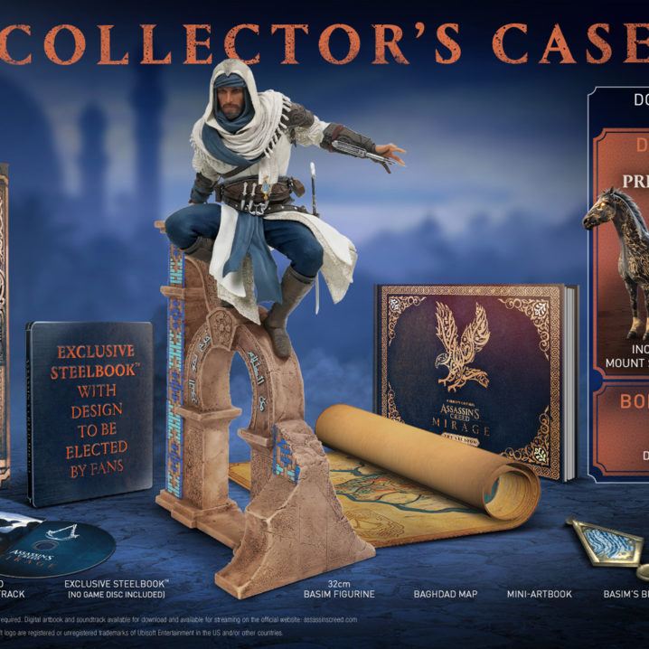 The contents of the Assassin's Creed Mirage Collector's Edition.