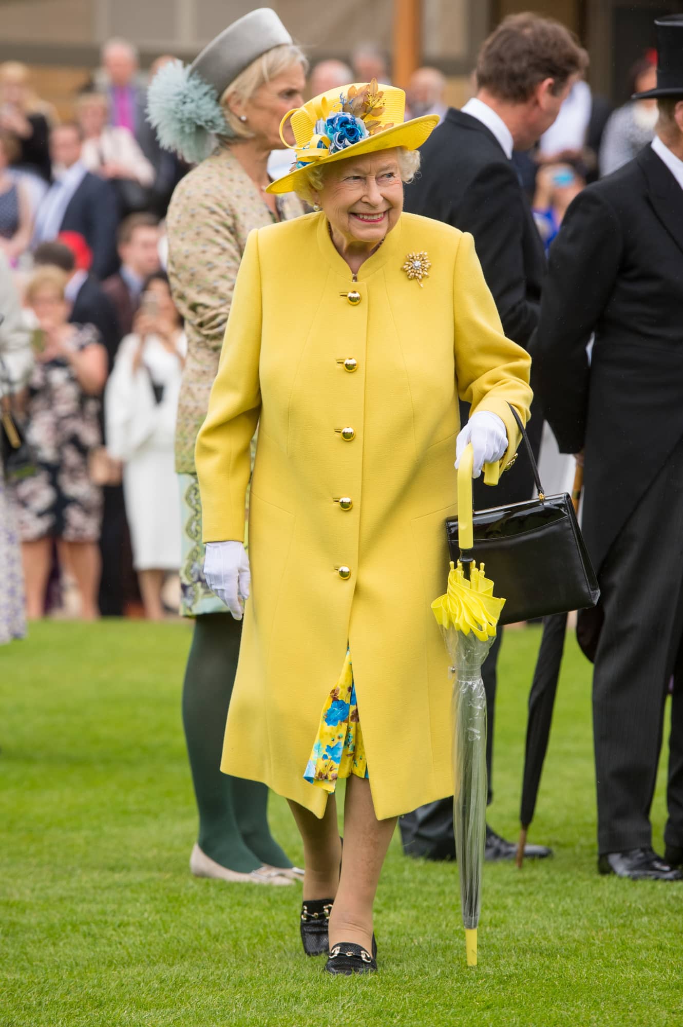 Queen Elizabeth II during the garden party at Buckingham Palace