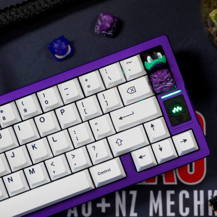 A purple Think6.5 V2 mechanical keyboard made by SwitchDoctorAU.