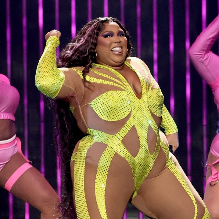 Lizzo's Tour Outfits Include a Neon, Sheer-Paneled Catsuit Covered in  Rhinestones - POPSUGAR Australia