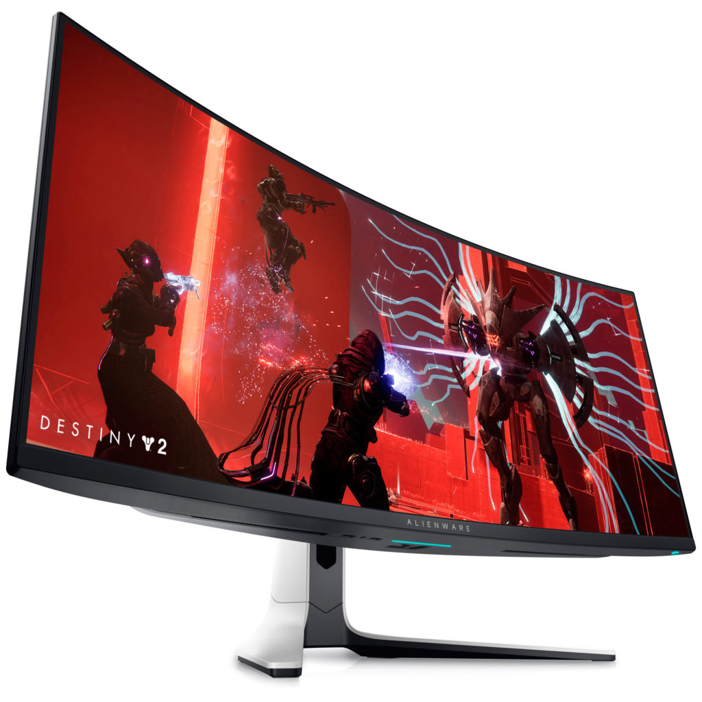 Front view of the Alienware QD-OLED monitor playing Destiny 2.
