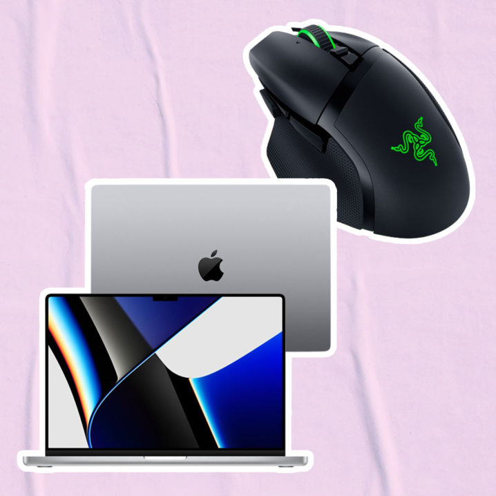 Apple MacBook Pro M1 Max and Razer Basilisk gaming mouse.