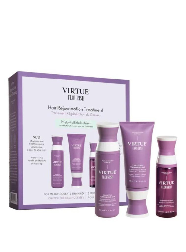 Best Haircare Range 2022: Virtue Flourish 3 Month Hair Rejuvenation Treatment Range ($192) 