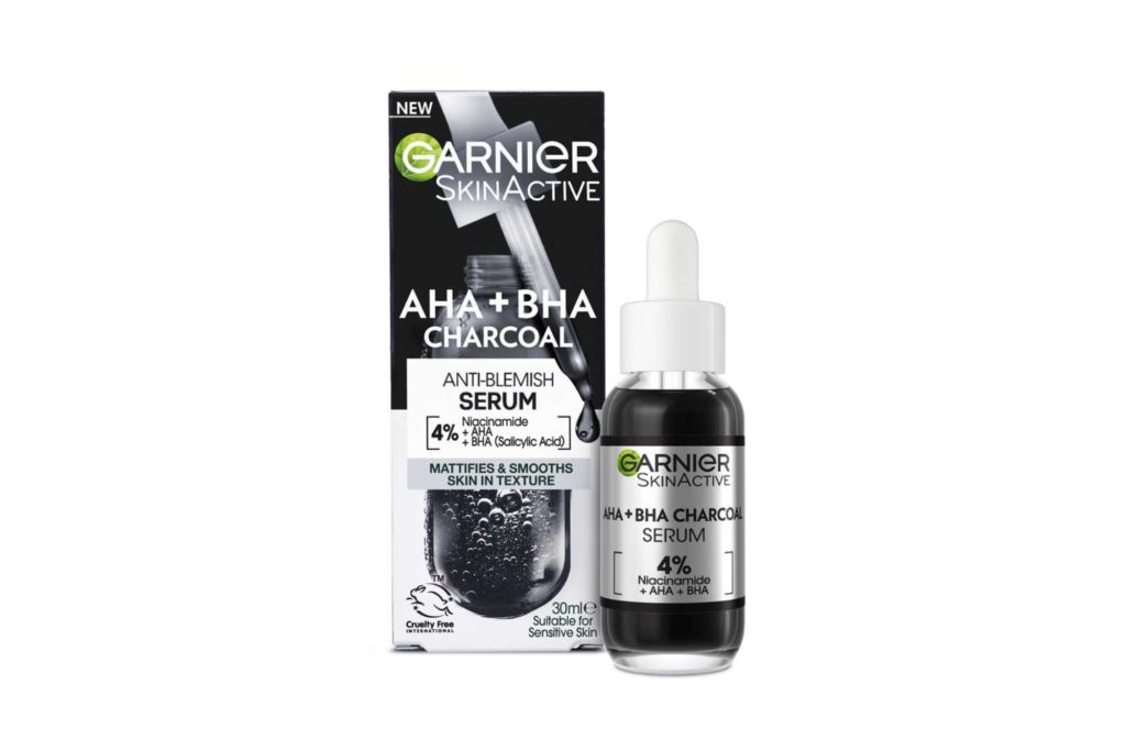 Best ingredients for acne prone skin: Garnier, AHA+BHA Anti-Blemish Serum ($34.99) 