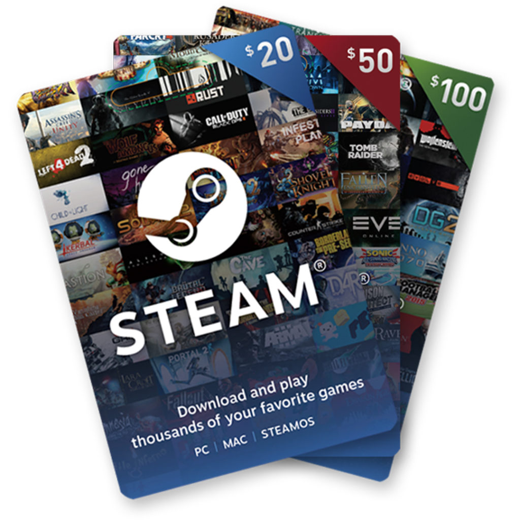 Assortment of Steam gift cards.