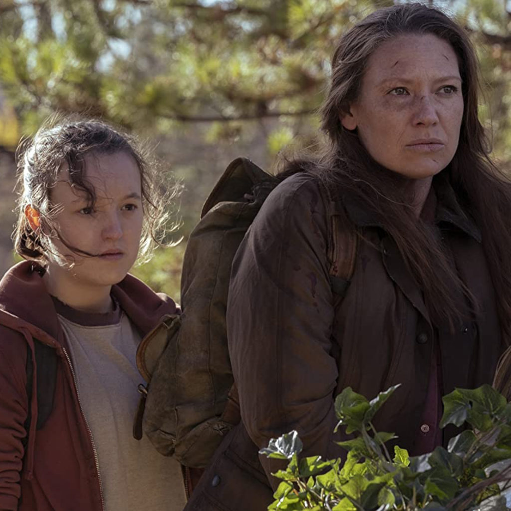 Bella Ramsey and Anna Torv as Ellie and Tess in The Last of Us episode 2.