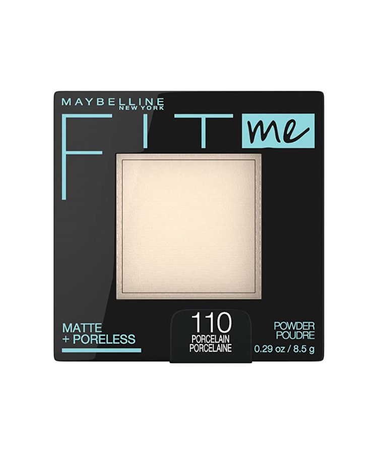 Maybelline Fit Me Matte and Poreless powder has a light tint and a blurring finish