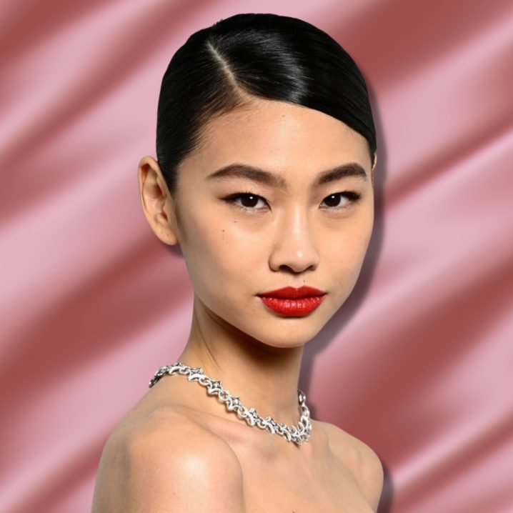 Hoyeon Jung wears an easy cat eye on the BAFTAs red carpet
