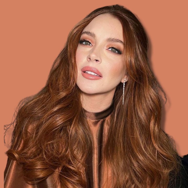 Lindsay Lohan wearing monochrome makeup