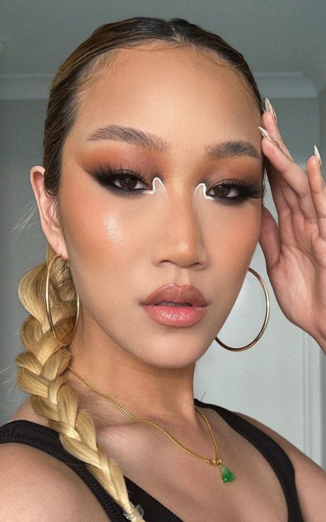 Pre-MAFS 2023 Janelle Han shares an optical illusion eyemakeup look on Instagram