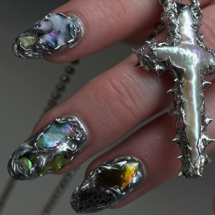 Opal nails created by @yaduga