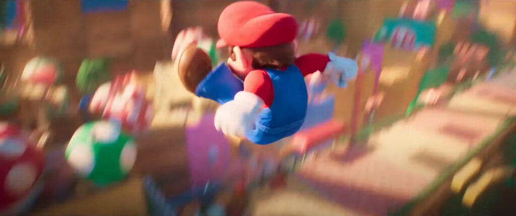 Mario's flat butt from "The Super Mario Bros. Movie" final trailer. It looks bigger.