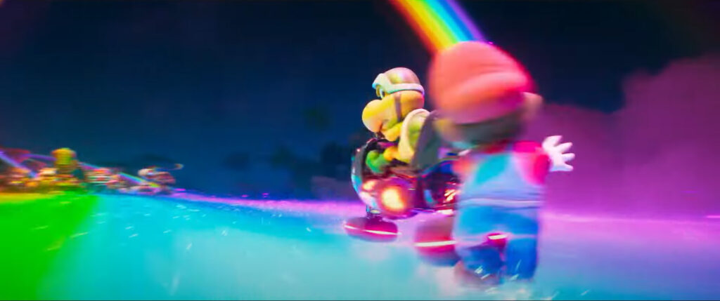 Mario's flat butt from "The Super Mario Bros. Movie" final trailer. It looks bigger.