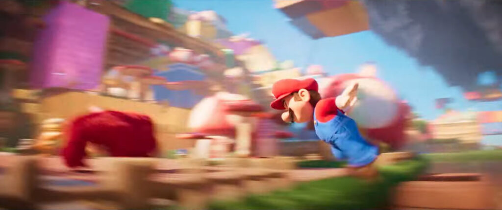 Mario's flat butt from "The Super Mario Bros. Movie" final trailer. It looks bigger when Mario's running.