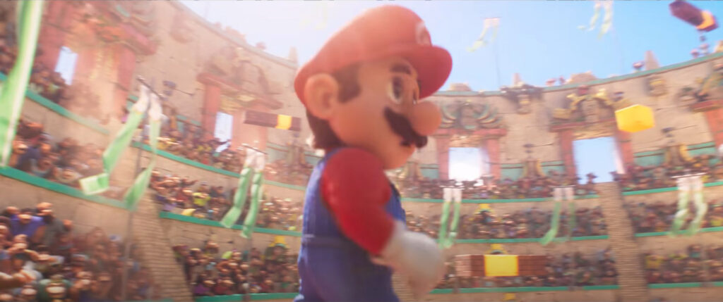 Mario's flat butt from the "Smash" clip of "The Super Mario Bros. Movie". It looks very small again.