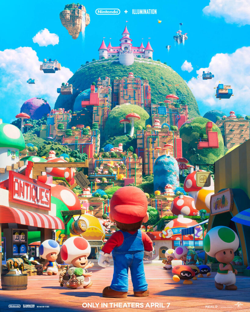 The first poster for "The Super Mario Bros. Movie". Mario has his back to the camera and he has no ass.