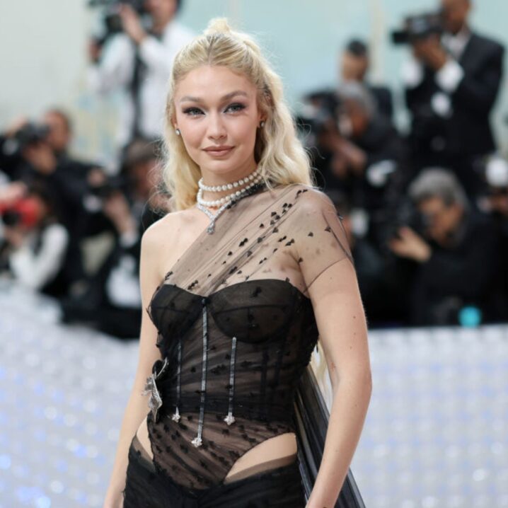 Gigi Hadid Wears Edgy Corset and Sheer Skirt 2023 Met Gala