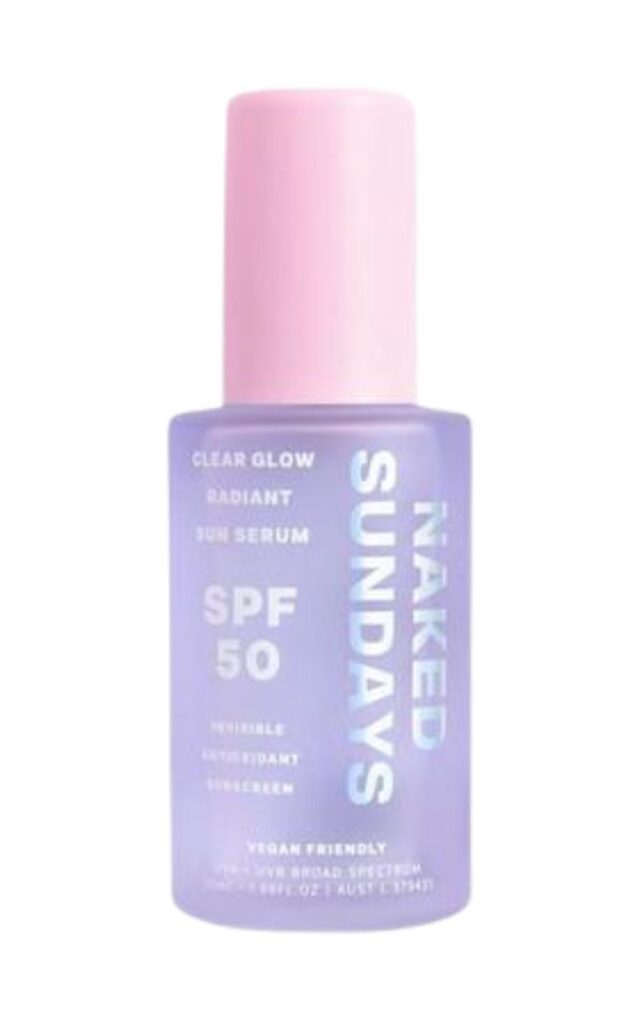 Naked Sundays, SPF50 Clear Glow Radiant Sunscreen Serum ($49.95) 