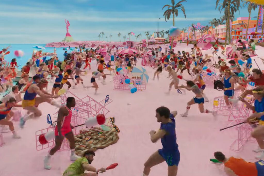 The Kens fighting in the new Barbie trailer.
