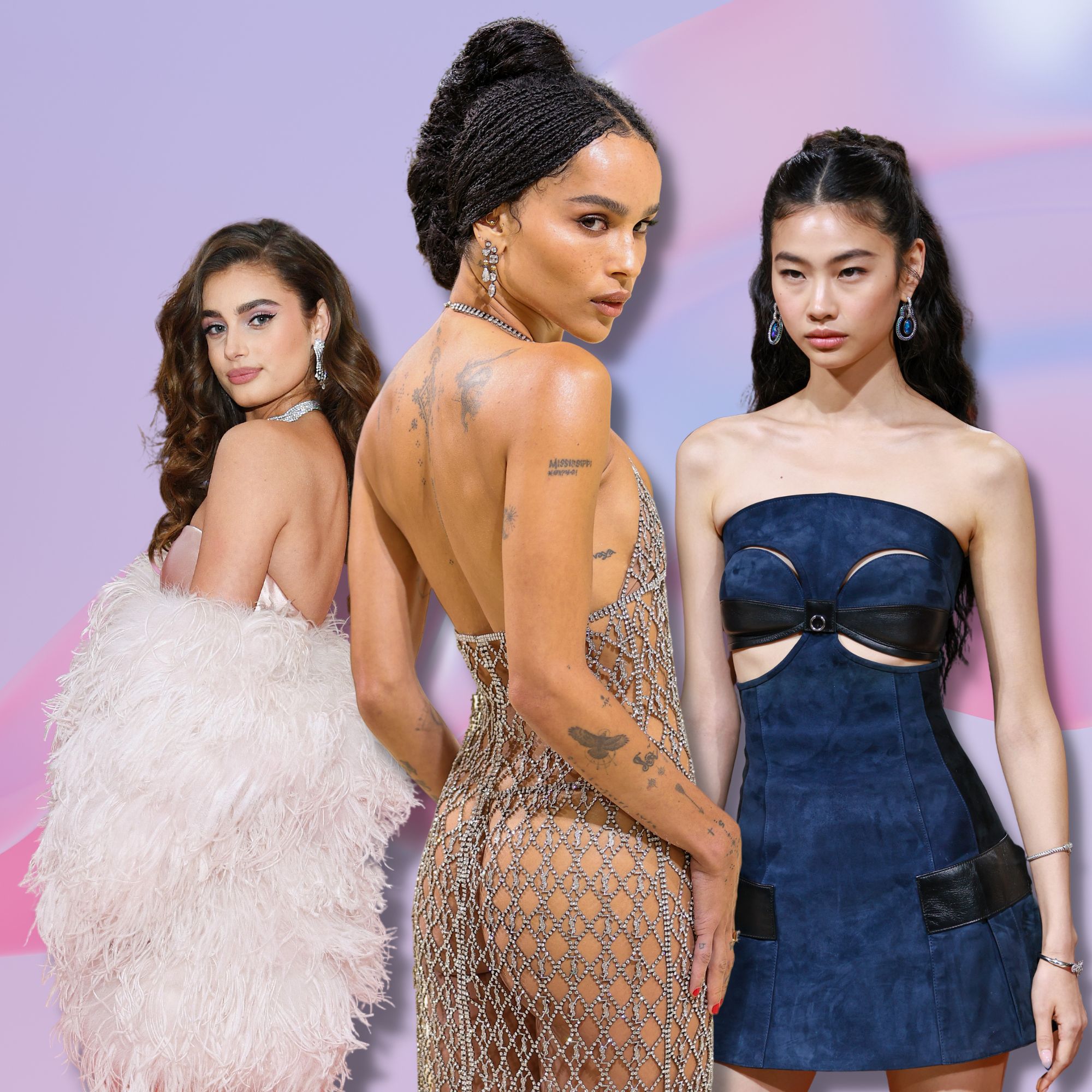 Hoyeon Jung Wore A Suede Cut-Out Mini Dress to the 2022 Met Gala